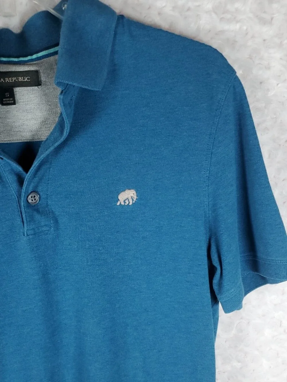 Banana Republic Teal Short-Sleeve Polo M